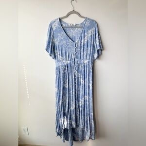 XL Periwinkle Floral Roxy Midi Dress